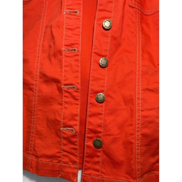 Belle by Kim Gravel Orange Button Front Blazer Jacket Womens Size L - Picture 4 of 8